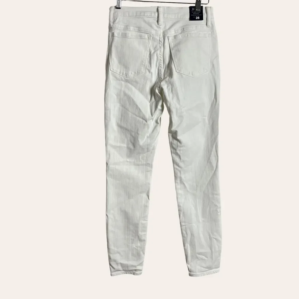 J.Crew 9” Mid-Rise White Skinny Jeans Size 28